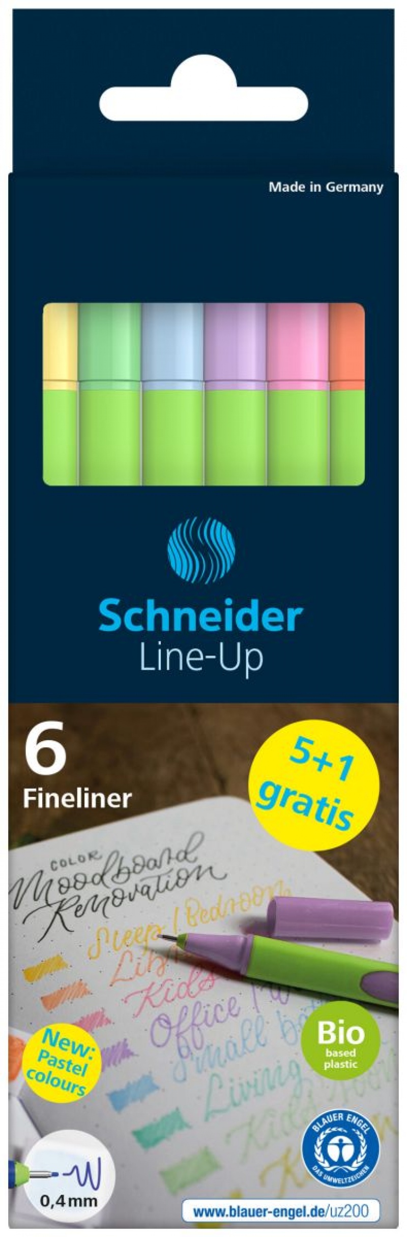 363051-346691-cienkopis_schneider_line_up_pastel_0_4mm_6_s-800w Cienkopis SCHNEIDER LINE-UP PASTEL, 0,4mm, 6 szt, pudełko z zawieszką, mix kolorów - obrazek 1