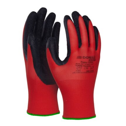 Rękawice DONAU SAFETY Super Latex, kat. II, rozm. 11, czerwone (pakiet 12 opakowań)