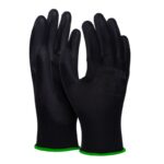 Rękawice DONAU SAFETY PU Black, kat. II, rozm. 11, czarne (pakiet 12 opakowań)