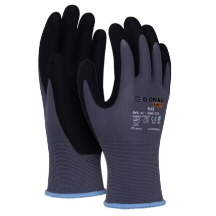 Rękawice DONAU SAFETY Flex, kat. II, rozm. 9, szare (pakiet 12 opakowań)