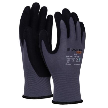 Rękawice DONAU SAFETY Flex, kat. II, rozm. 10, szare (pakiet 12 opakowań)