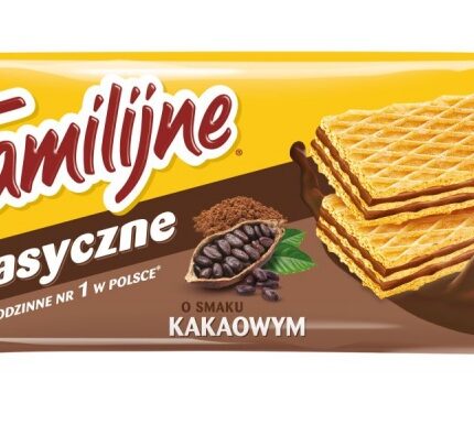 Wafle Familijne JUTRZENKA, 180 g, kakaowe (opakowanie 24 szt.)