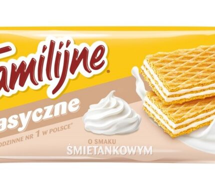 Wafle Familijne JUTRZENKA, 180 g, śmietankowe (opakowanie 24 szt.)