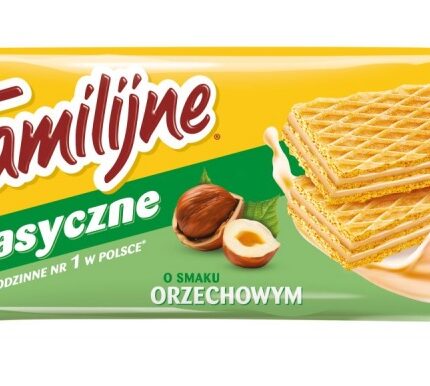 Wafle Familijne JUTRZENKA, 180 g, orzechowe (opakowanie 24 szt.)