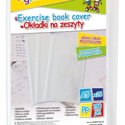 Okładka na zeszyt GIMBOO, krystaliczna, A5, 150mikr., transparentna (opakowanie 25 szt.)