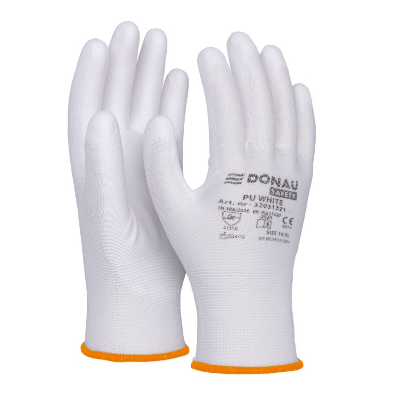 364842-384634-rekawice_donau_safety_pu_white_kat_ii_rozm_7-800w Rękawice DONAU SAFETY PU White, kat. II, rozm. 7, białe (pakiet 12 opakowań) - obrazek 1