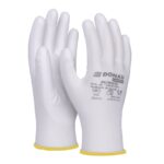 Rękawice DONAU SAFETY PU White, kat. II, rozm. 8, białe (pakiet 12 opakowań)