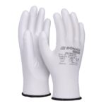 Rękawice DONAU SAFETY PU White, kat. II, rozm. 10, białe (pakiet 12 opakowań)