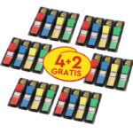 Zestaw promocyjny zakładek POST-IT® (683-4), PP, 11,9x43,2mm, 4x(4x35kart.) +2x(4x35kart.)GRATIS, mix kolorów
