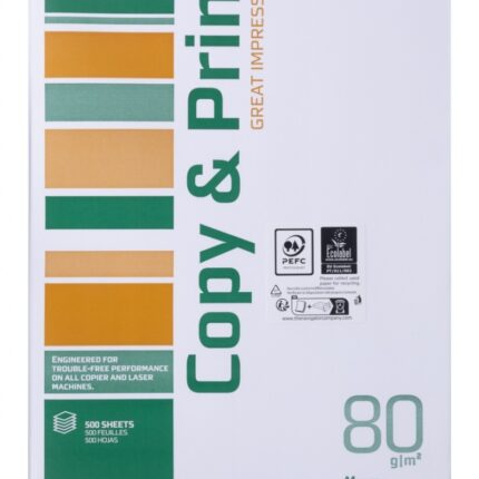 Papier ksero COPY&PRINT, A4, klasa C, 80gsm, 500 ark. (pakiet 5 opakowań)