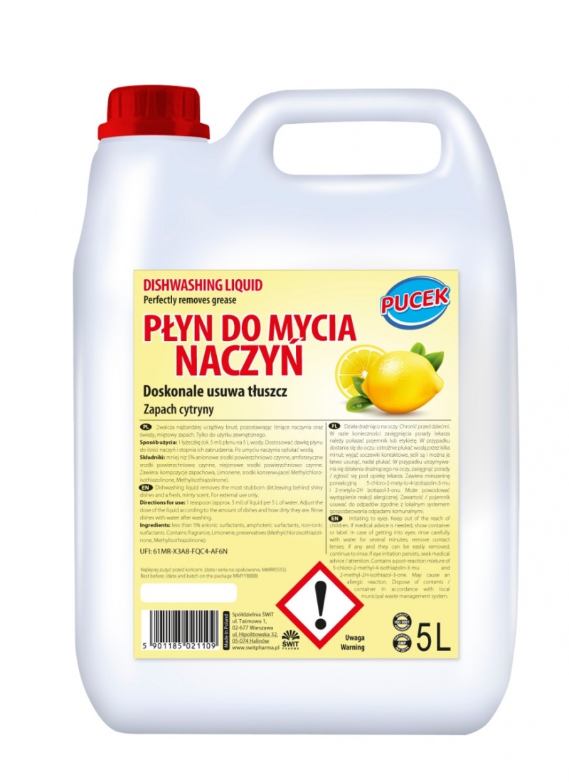 367171-386720-plyn_do_mycia_naczyn_pucek_cytrynowy_5l-800w Płyn do mycia naczyń PUCEK, cytrynowy, 5l - obrazek 1