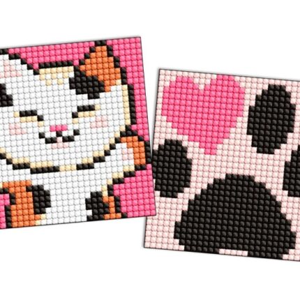 Diamentowa mozaika na magnesie IDEYKA, 9x9 cm, kids, puszyste uściski, 2 szt.