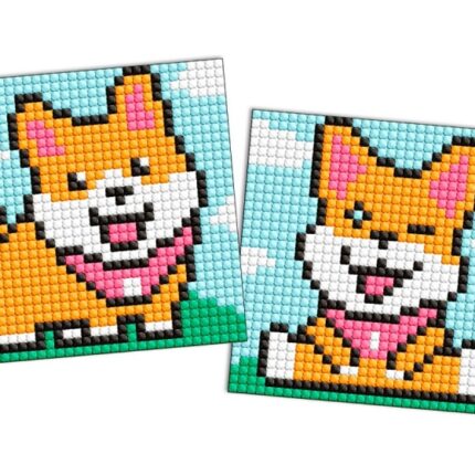 Diamentowa mozaika na magnesie IDEYKA, 9x9 cm, kids, zabawne psy, 2 szt.
