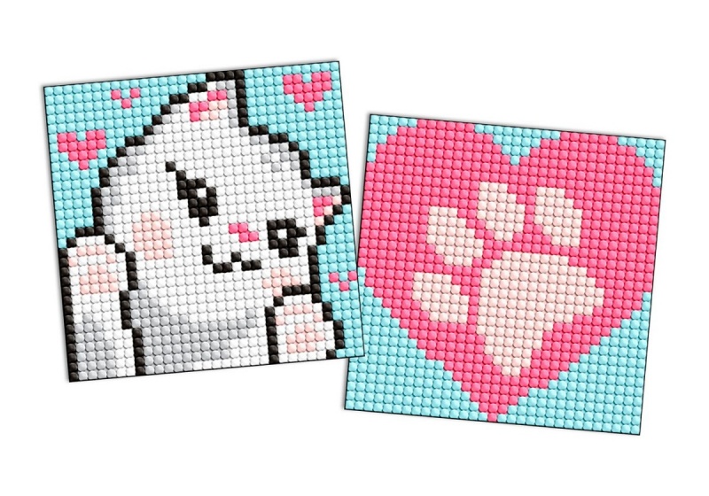 367280-387125-diamentowa_mozaika_na_naklejce_ideyka_9x9_cm-800w Diamentowa mozaika na naklejce IDEYKA, 9x9 cm, kids, białe łapy, 2 szt. - obrazek 1