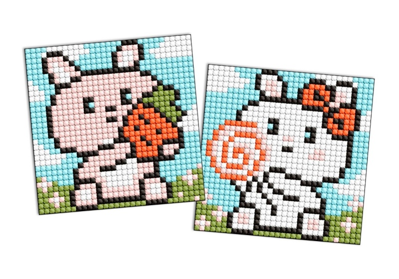 367298-387134-diamentowa_mozaika_na_naklejce_ideyka_9x9_cm-800w Diamentowa mozaika na naklejce IDEYKA, 9x9 cm, kids, śliczne króliczki, 2 szt. - obrazek 1