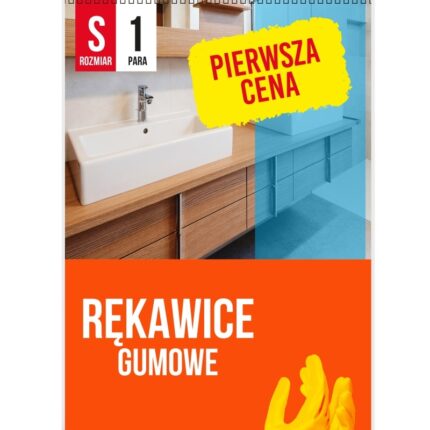 Rękawice gumowe PIERWSZA CENA, rozmiar S, 1 para, żółte
