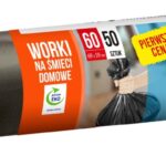 Worki na śmieci PIERWSZA CENA, domowe, 60 l, 50 szt., czarne