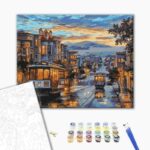Malowanie po numerach BRUSHME, 40x50 cm, miasto w farbach deszczu, 1 szt., w pudełku