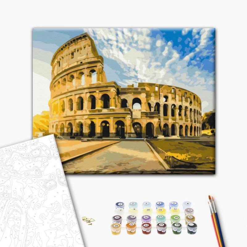 368210-388619-malowanie_po_numerach_brushme_40x50_cm_kolos-800w-1 Malowanie po numerach BRUSHME, 40x50 cm, Koloseum na wschodzie słońca, 1 szt., w pudełku - obrazek 1