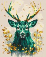 Malowanie po numerach BRUSHME, 40x50 cm, gold, szmaragdowa korona lasu, 1 szt., w pudełku - obrazek 2