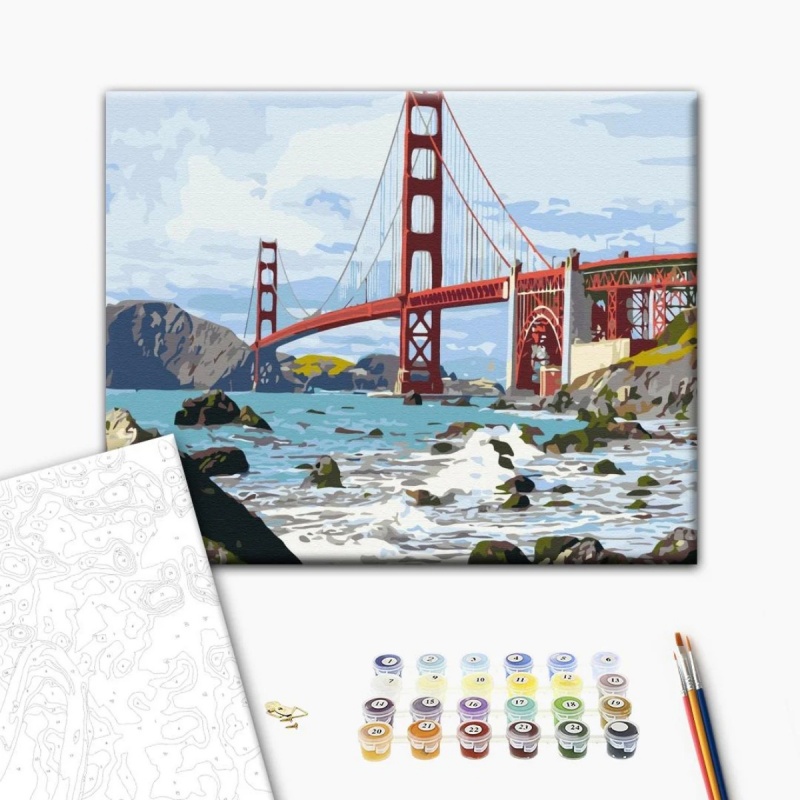 368250-388618-malowanie_po_numerach_brushme_40x50_cm_most_-800w Malowanie po numerach BRUSHME, 40x50 cm, most San Francisco, 1 szt., w pudełku - obrazek 1