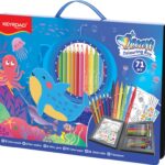 Zestaw artystyczny KEYROAD Ocean, 65 elementów, pudełko z rączką, niebieski