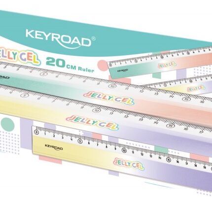Linijka KEYROAD Jelly Gel, 20cm, display, mix kolorów