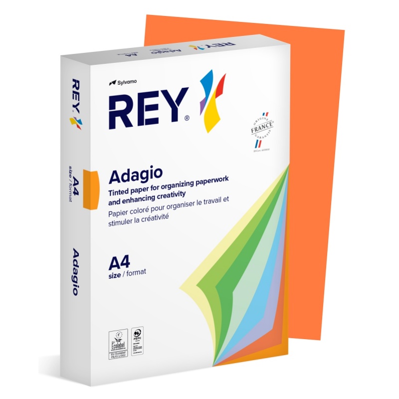368397-350619-papier_ksero_rey_adagio_a4_80gsm_21_pomaranc-800w Papier ksero REY ADAGIO, A4, 80gsm, 21 pomarańczowy intense *RYADA080X427 R200, 500 ark. (pakiet 5 opakowań) - obrazek 1