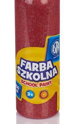 Farba szkolna Astra 250 ml - brokatowa czerwona