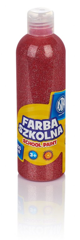 Farba szkolna Astra 250 ml - brokatowa czerwona Farba szkolna Astra 250 ml - brokatowa czerwona - obrazek 1