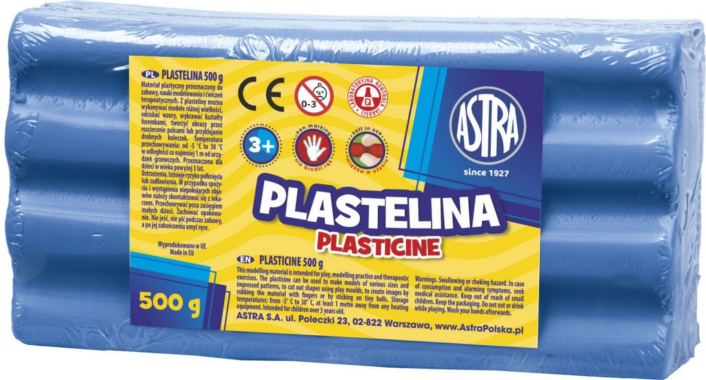 Plastelina Astra 500g niebieska Plastelina Astra 500g niebieska - obrazek 1
