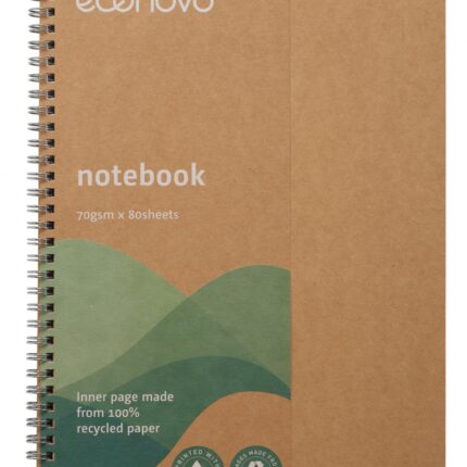 Kołonotatnik ECONOVO, z recyklingu, A4, 80 kart., 70gsm, naturalny