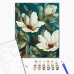Malowanie po numerach BRUSHME, 40x50 cm, delikatność kwiatów, 1 szt., w pudełku
