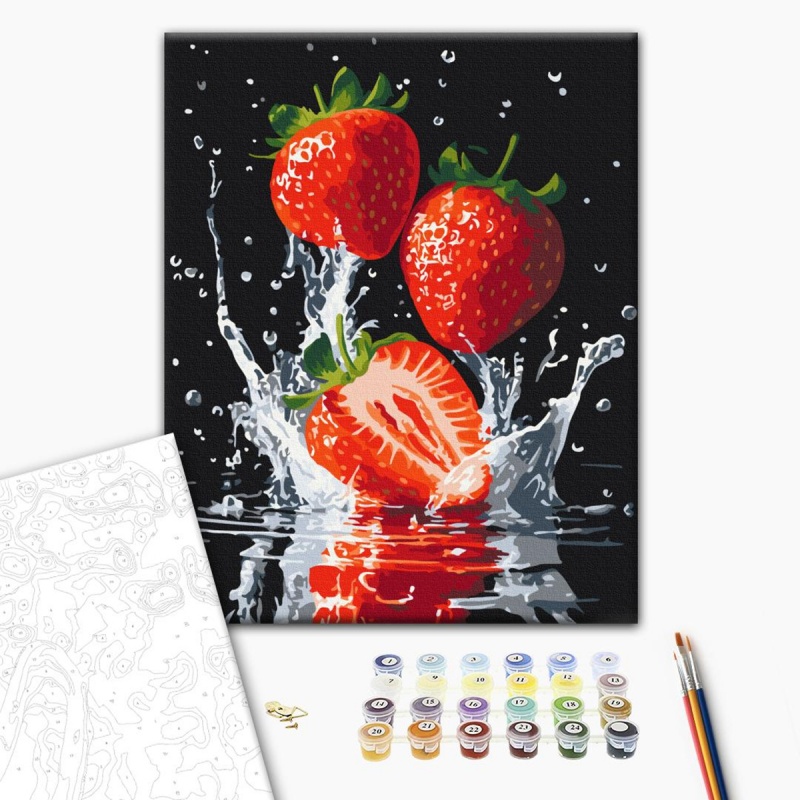 375524-392793-malowanie_po_numerach_brushme_40x50_cm_soczy-800w Malowanie po numerach BRUSHME, 40x50 cm, soczyste truskawki, 1 szt., w pudełku - obrazek 1