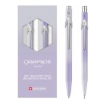 Zestaw długopis 849 + ołówek 844 Caran d’Ache Blooming Lavender, w etui, liliowo-szary