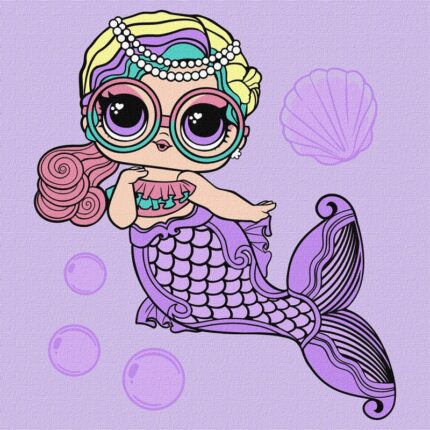 Malowanie po numerach IDEYKA, 40x40cm, L.O.L. Surprise! Mermaids Miss 1 szt., w pudełku