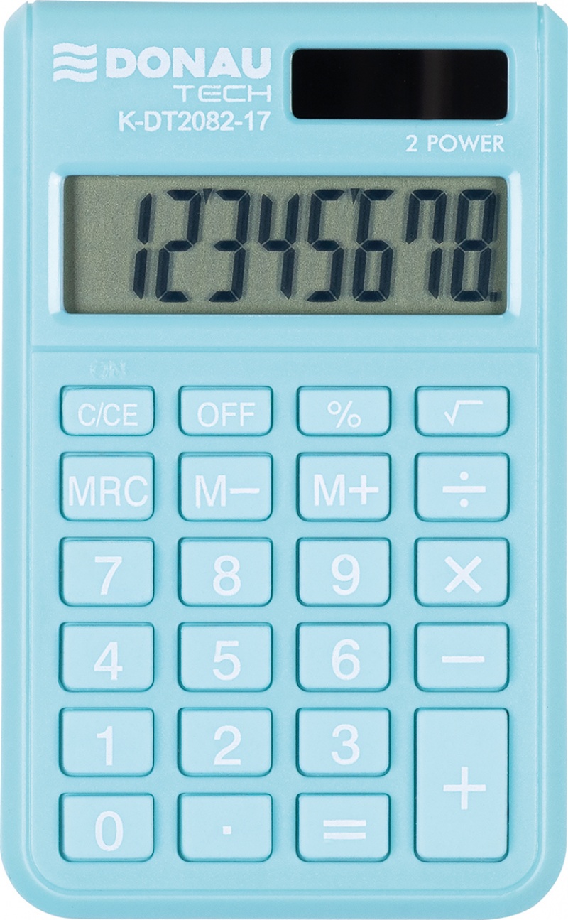 375880-392742-kalkulator_kieszonkowy_donau_tech_8_cyfr_wys-800w Kalkulator kieszonkowy DONAU TECH, 8-cyfr. wyświetlacz, wym. 97x60x10 mm, jasnoniebieski - obrazek 1