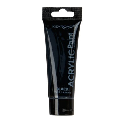 Farba akrylowa KEYROAD, 75ml, tubka, czarna
