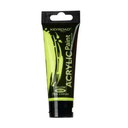 Farba akrylowa KEYROAD, neonowa, 75ml, tubka, żółta