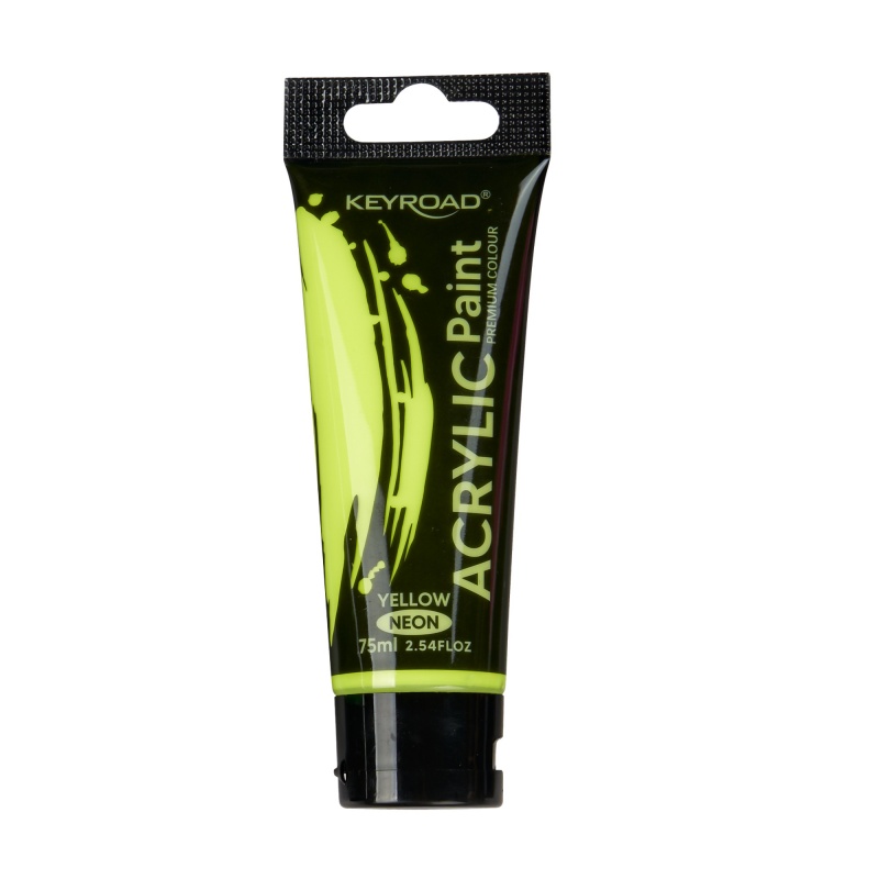 375954-390997-farba_akrylowa_keyroad_neonowa_75ml_tubka_zo-800w Farba akrylowa KEYROAD, neonowa, 75ml, tubka, żółta - obrazek 1