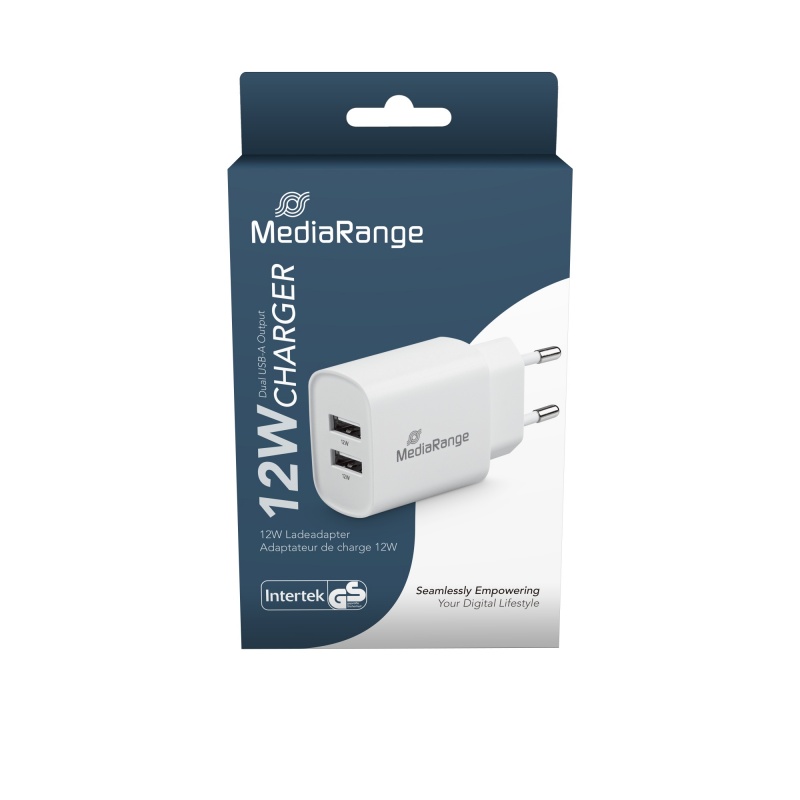376049-391006-ladowarka_mediarange_12w_szybkie_ladowanie_2-800w-1 Ładowarka MEDIARANGE 12W, szybkie ładowanie, 2xUSB-A, biały - obrazek 1