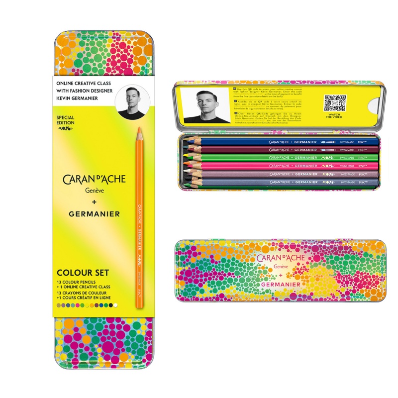 377961-393490-kredki_caran_d_ache_germanier_13_szt_w_pudel-800w Kredki CARAN D'ACHE Germanier, 13 szt., w pudełku, mix kolorów - obrazek 1