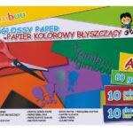 Zeszyt papierów kolorowych błyszczących GIMBOO, A5, 10 kartek, 80gsm, mix kolorów (opakowanie 6 szt.)