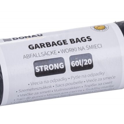Worki na śmieci DONAU HOME, mocne (LDPE), 60l, 20 szt., czarne