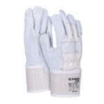 Rękawice robocze DONAU SAFETY DS-DOKGOAT, doker, skóra kozia, rozm. 10,5/XL, szaro-białe (pakiet 12 opakowań)