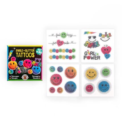 Tatuaże TRENDHAUS Chile & Smile, brokatowe, 20szt., mix kolorów (opakowanie 24 szt.)