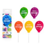 Świeczka urodzinowa TRENDHAUS Birthday Fun, balon, mix kolorów (opakowanie 16 szt.)