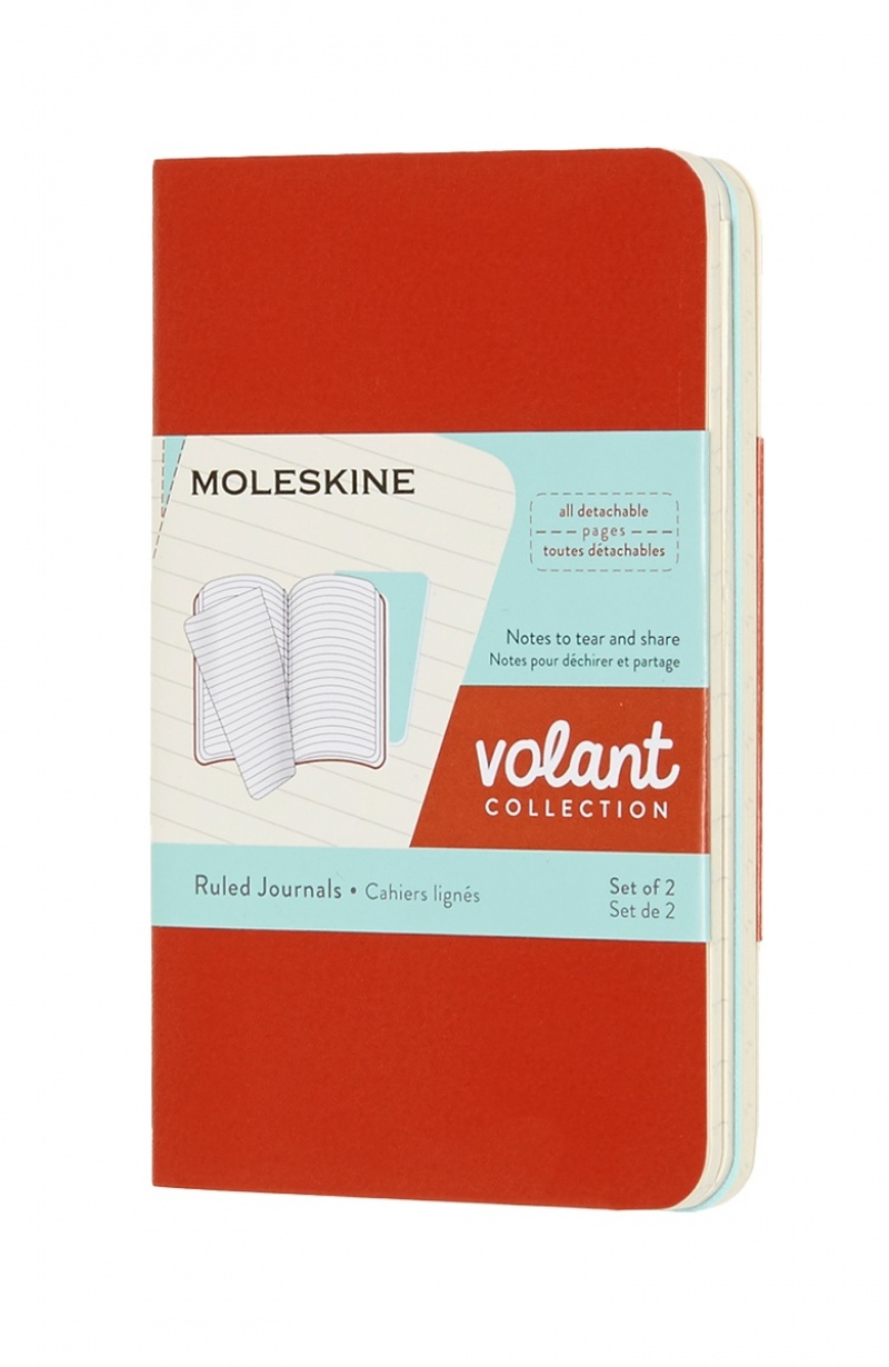 380340-396355-zestaw_2_zeszytow_moleskine_volant_xs_6_5x10-800w-1 Zestaw 2 zeszytów MOLESKINE Volant, XS, 6,5x10,5cm, w linie, 56 stron, coral orange/aquamarine - obrazek 1