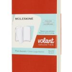 Zestaw 2 zeszytów MOLESKINE Volant, XS, 6,5x10,5cm, gładki, 56 stron, coral orange/aquamarine