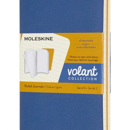 Zestaw 2 zeszytów MOLESKINE Volant, P, 9x14cm, w linie, 80 stron, blue/amber yellow